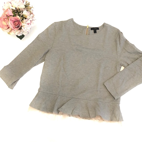 J. Crew Tops - JCrew Pullover Knit with Tulle Trim | sz M